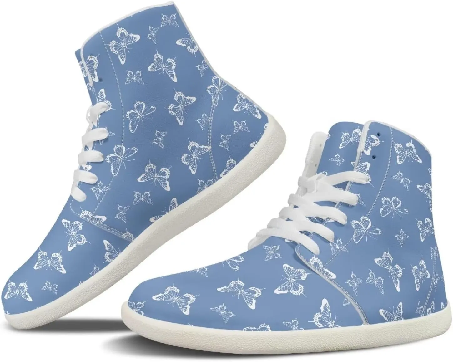 Women's Barefoot Cozy Wide Toe Box High Top Athletic Workout Tennis Shoes Non-Slip Sport Zero Drop Beginners Walking Barefoot Shoes for Ladies US 6-13.5