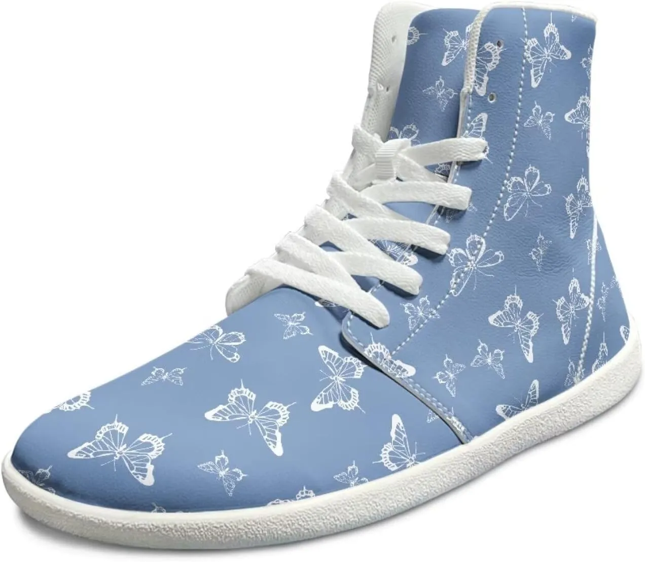 Women's Barefoot Cozy Wide Toe Box High Top Athletic Workout Tennis Shoes Non-Slip Sport Zero Drop Beginners Walking Barefoot Shoes for Ladies US 6-13.5