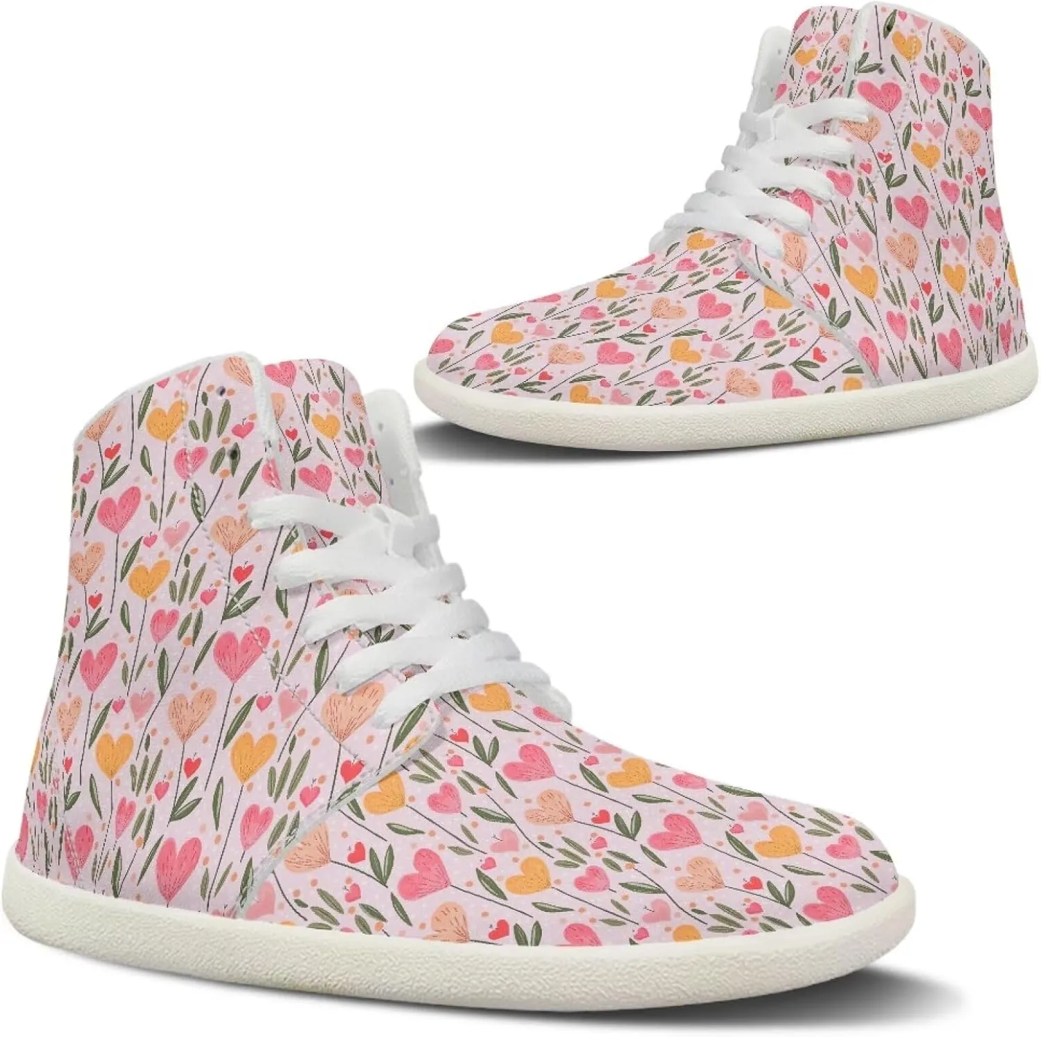 Women's Barefoot Cozy Wide Toe Box High Top Athletic Workout Tennis Shoes Non-Slip Sport Zero Drop Beginners Walking Barefoot Shoes for Ladies US 6-13.5