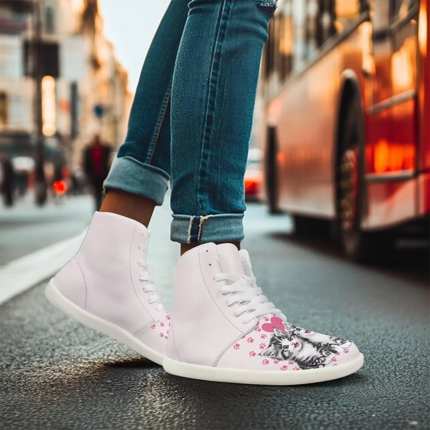 Women's Barefoot Cozy Wide Toe Box High Top Athletic Workout Tennis Shoes Non-Slip Sport Zero Drop Beginners Walking Barefoot Shoes for Ladies US 6-13.5
