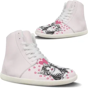 Women's Barefoot Cozy Wide Toe Box High Top Athletic Workout Tennis Shoes Non-Slip Sport Zero Drop Beginners Walking Barefoot Shoes for Ladies US 6-13.5