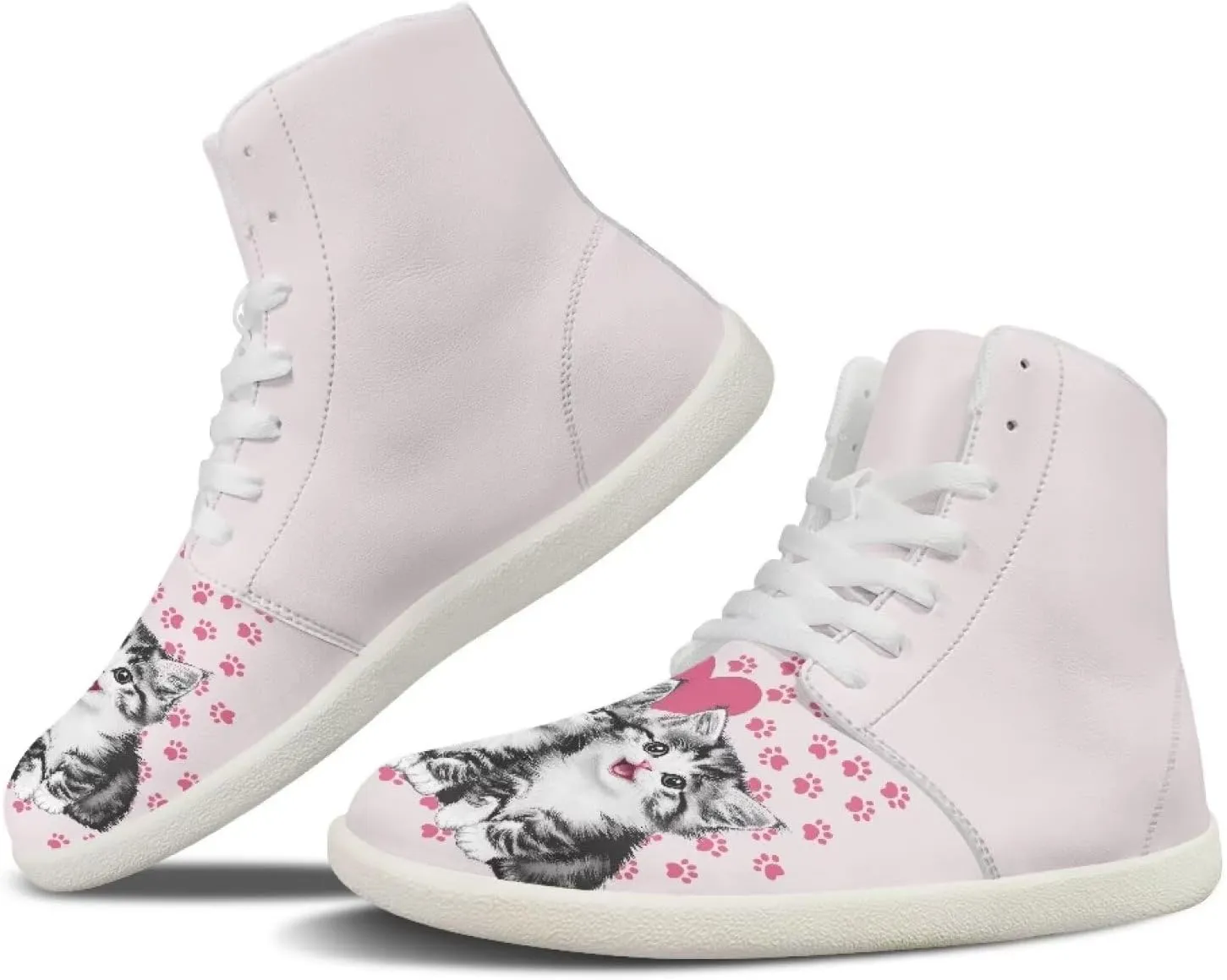 Women's Barefoot Cozy Wide Toe Box High Top Athletic Workout Tennis Shoes Non-Slip Sport Zero Drop Beginners Walking Barefoot Shoes for Ladies US 6-13.5