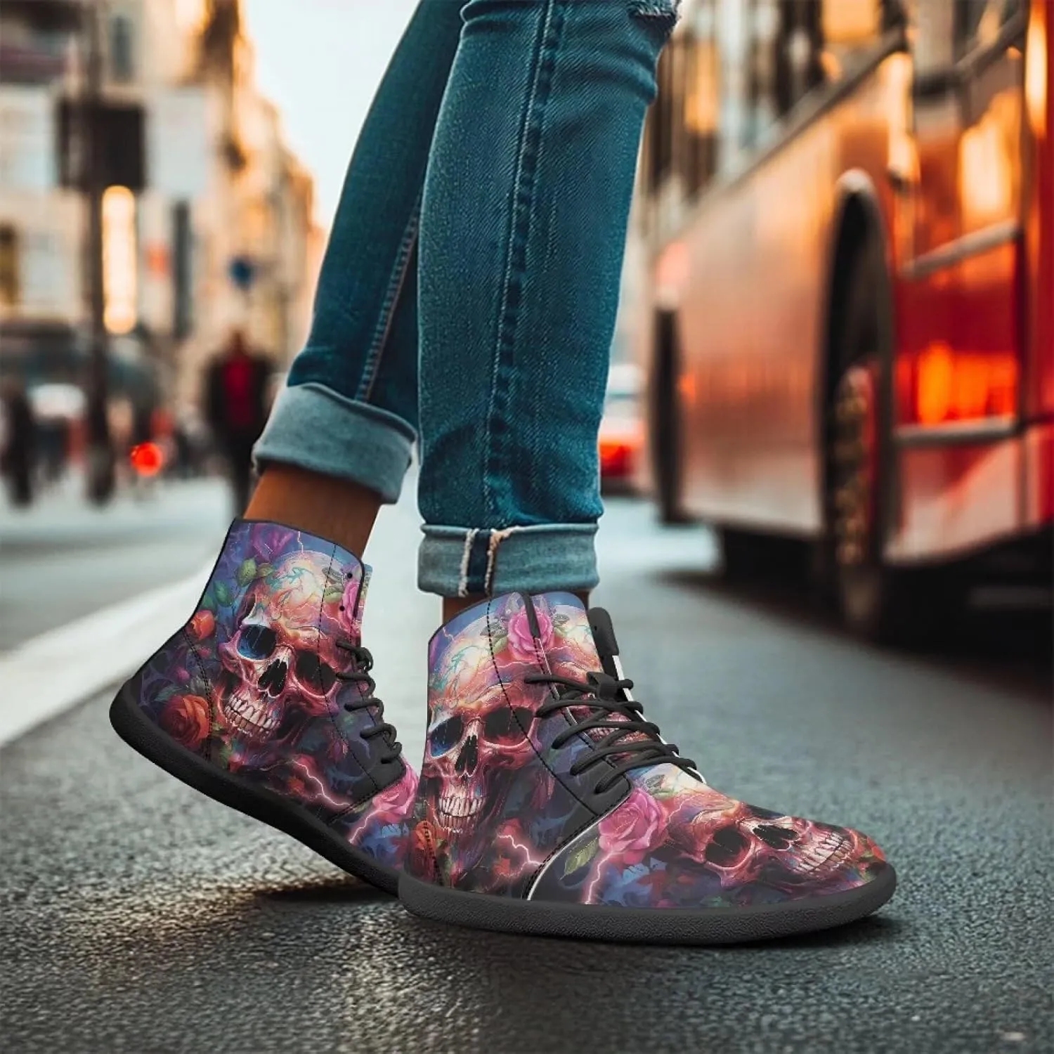 Women's Barefoot High Top Wide Toe Box Exercise Shoes Fashion Athletic Zero Drop Non-Slip Sport Workout Walking Shoes US 6-13.5