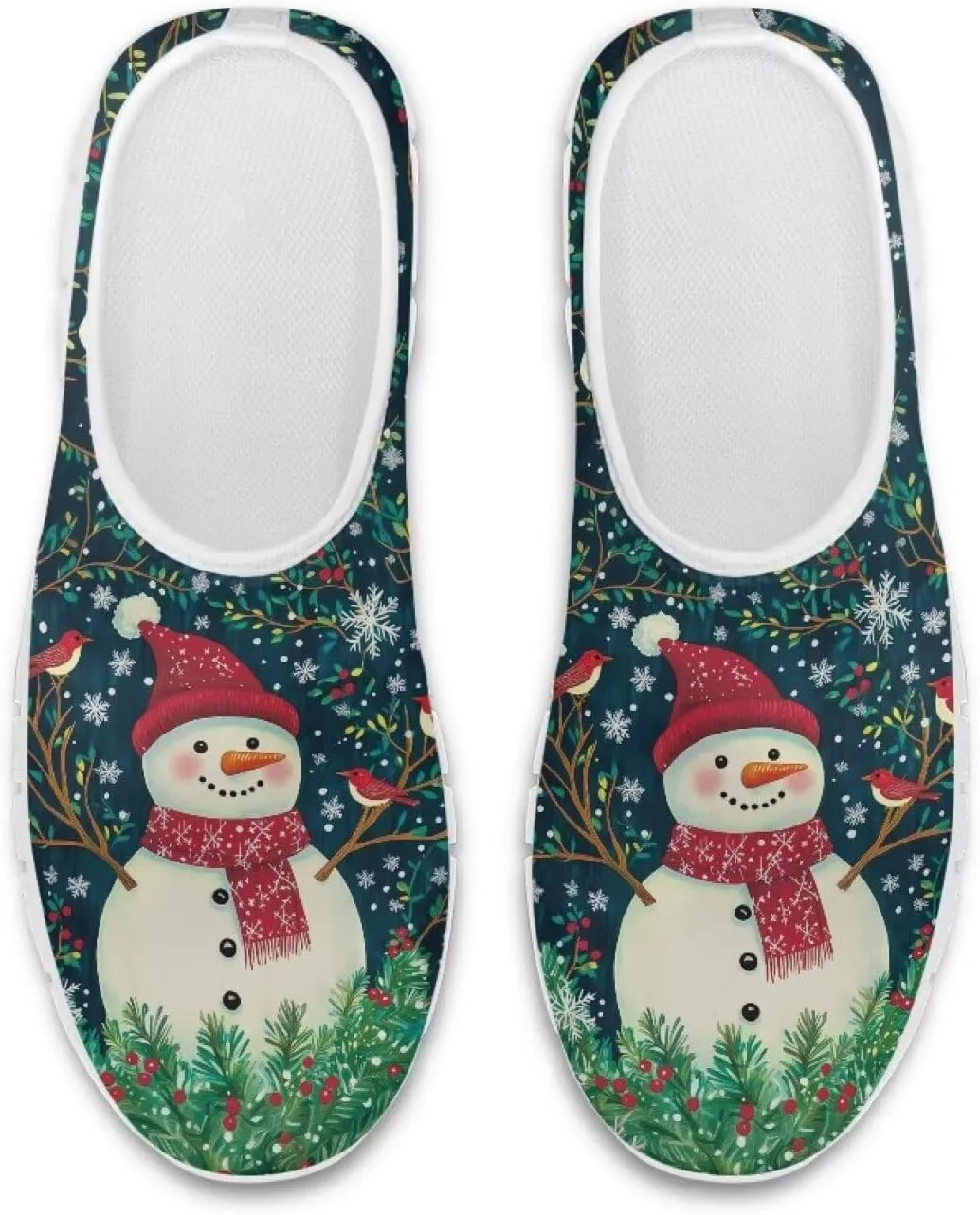 Women's Christmas Sneaker Casual Low Top Cozy Shoes Slip On Lightweight Anti-Skid Workout Walking Sneaker for Women US 5.5-11.5