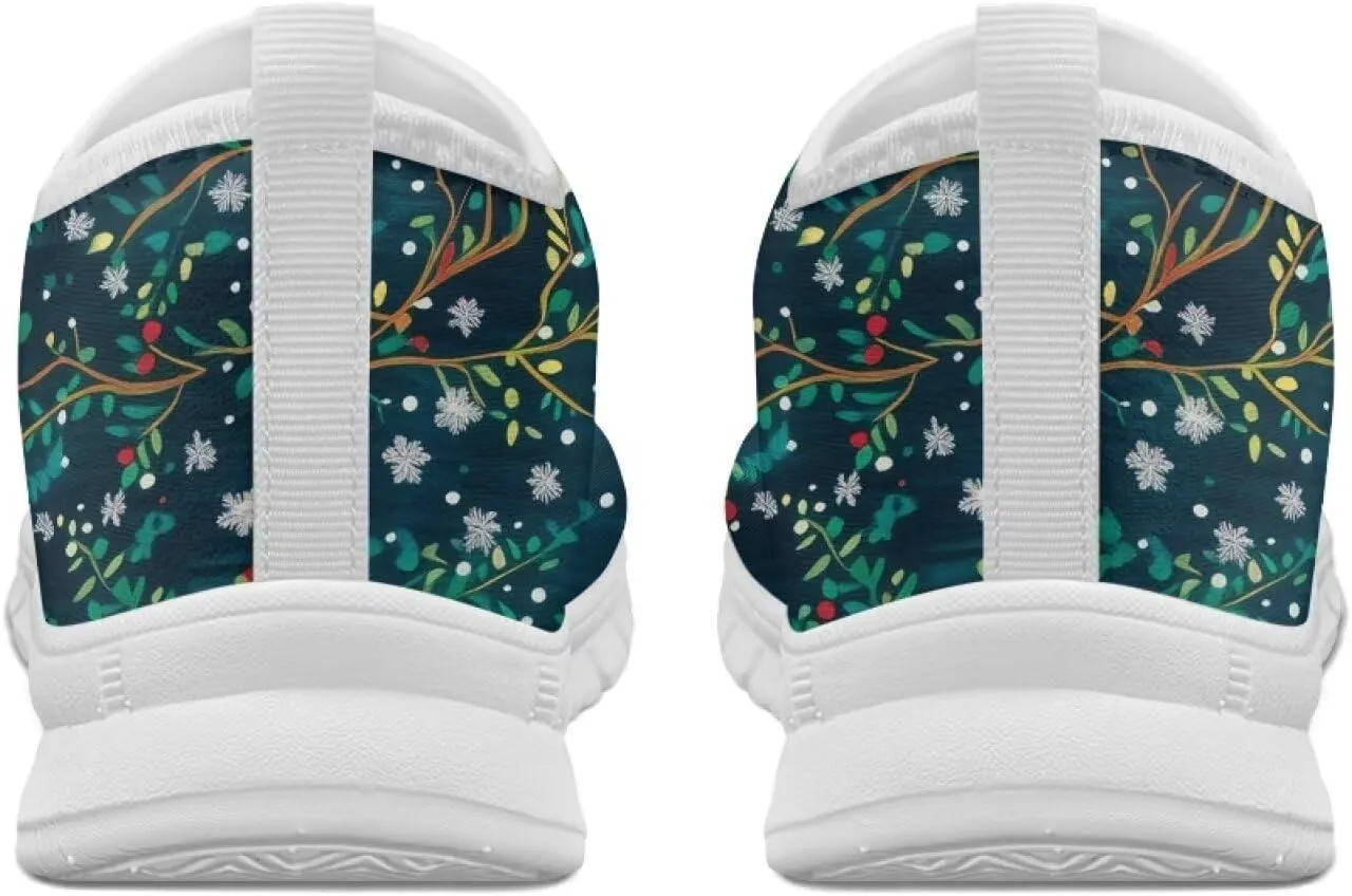 Women's Christmas Sneaker Casual Low Top Cozy Shoes Slip On Lightweight Anti-Skid Workout Walking Sneaker for Women US 5.5-11.5