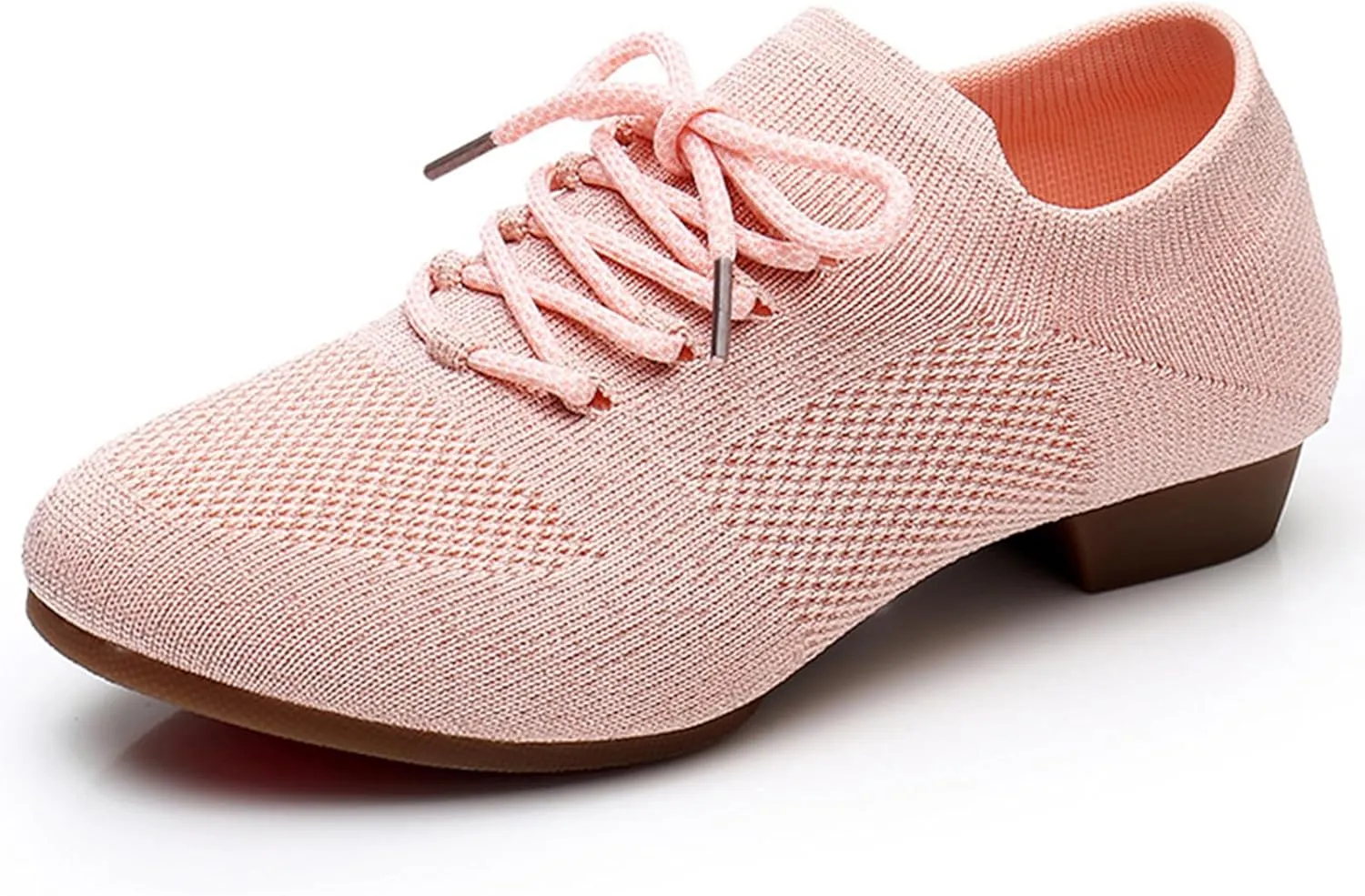 Women's Dance Shoes Closed Toe Lace-up Split-Sole Standard Practice Social Salsa Ballroom Latin Jazz Beginner Teaching Dance Shoes