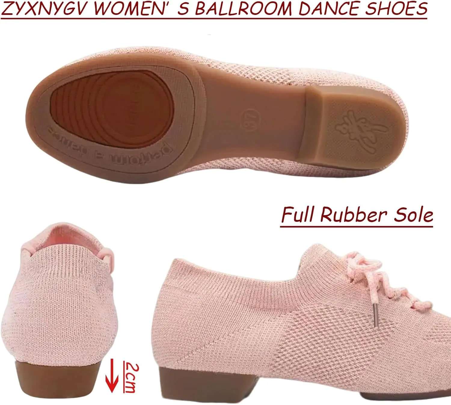 Women's Dance Shoes Closed Toe Lace-up Split-Sole Standard Practice Social Salsa Ballroom Latin Jazz Beginner Teaching Dance Shoes