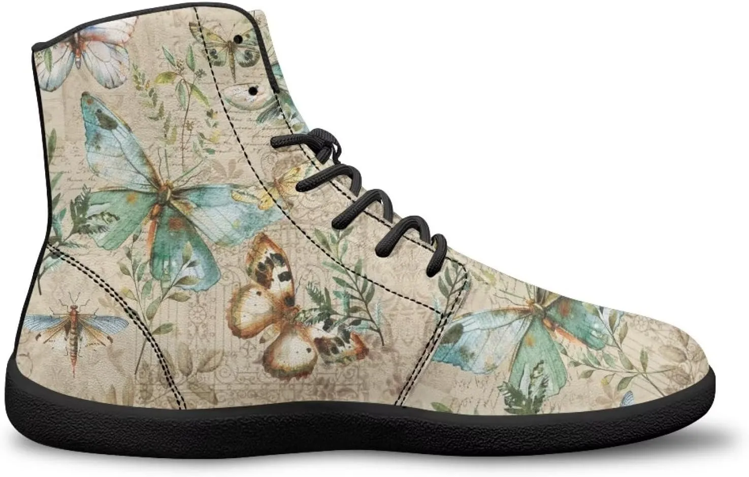 Women's High Top Zero Drop Barefoot Shoes | Wide Width Fashion Sneaker | Non-Slip Minimalist Workout Running Sneaker US 6-13.5