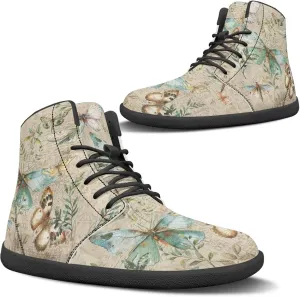 Women's High Top Zero Drop Barefoot Shoes | Wide Width Fashion Sneaker | Non-Slip Minimalist Workout Running Sneaker US 6-13.5