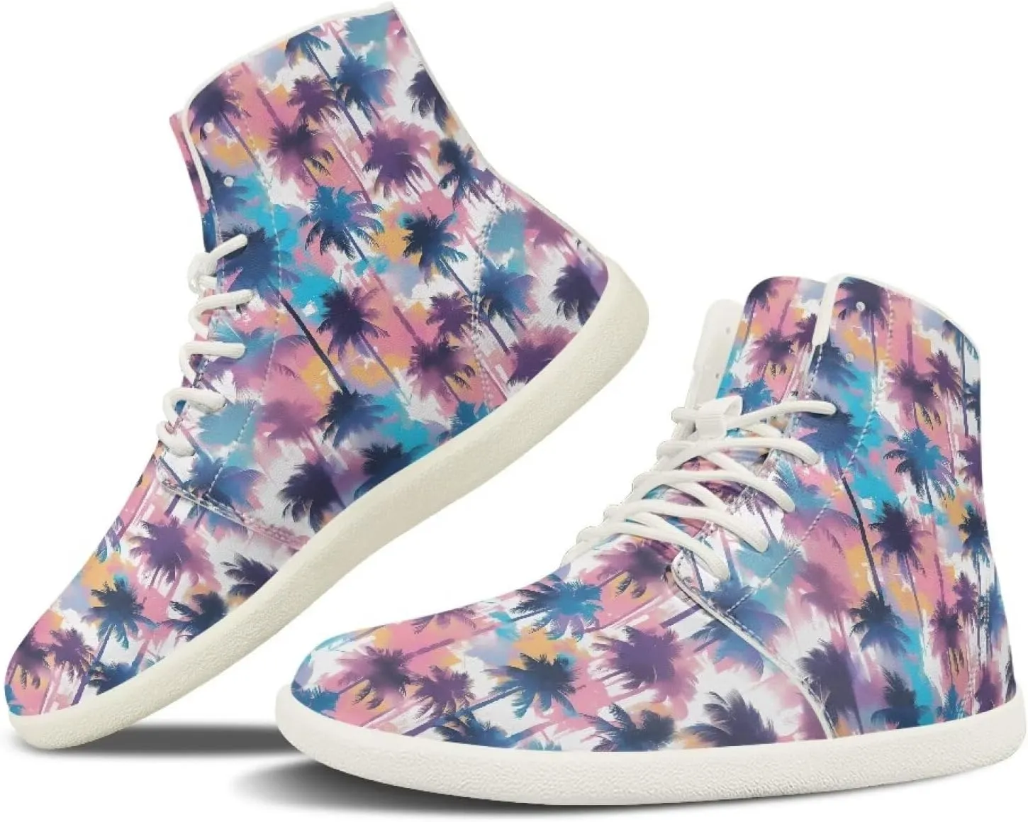 Women's High Top Zero Drop Sole | Wide Width Fashion Sneaker Fashion Non-Slip Workout Running Waterproof Barefoot Shoes US 6-13.5