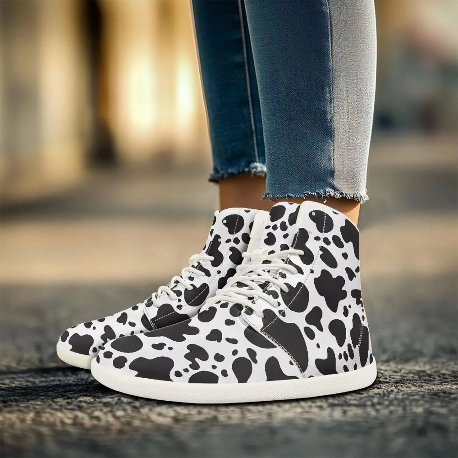 Women's High Top Zero Drop Sole | Wide Width Fashion Sneaker Fashion Non-Slip Workout Running Waterproof Barefoot Shoes US 6-13.5