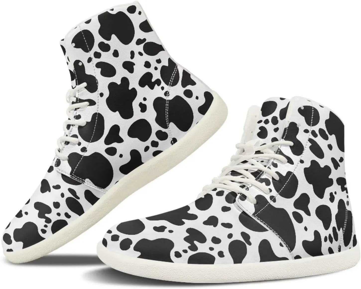 Women's High Top Zero Drop Sole | Wide Width Fashion Sneaker Fashion Non-Slip Workout Running Waterproof Barefoot Shoes US 6-13.5