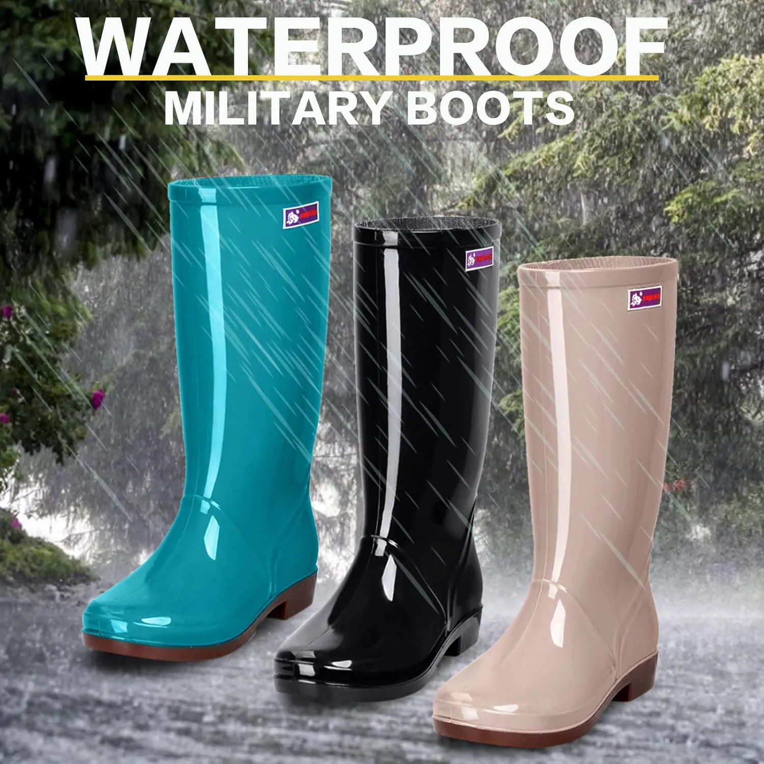 Women's Rain Boots Waterproof Mid Calf Garden Boots for Women Outdoor Work Boot for Hunting Gardening Farming Shoes