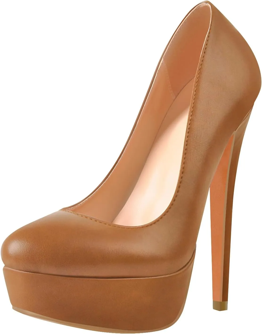 Women's Round Toe Dressy High Heels Platform Stilettos Pumps Shoes
