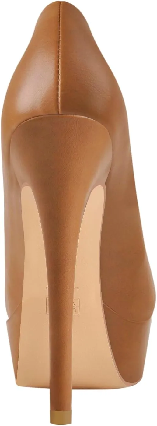 Women's Round Toe Dressy High Heels Platform Stilettos Pumps Shoes