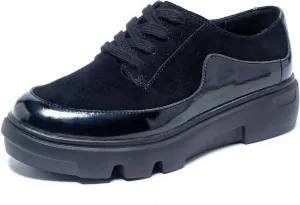 Women's Round Toe Lace-up Skateboarding Shoes Fashion Color Blocking Thick Bottom Loafers Casual Sneakers-Outdoor Walking Shoes-Women's Shoes