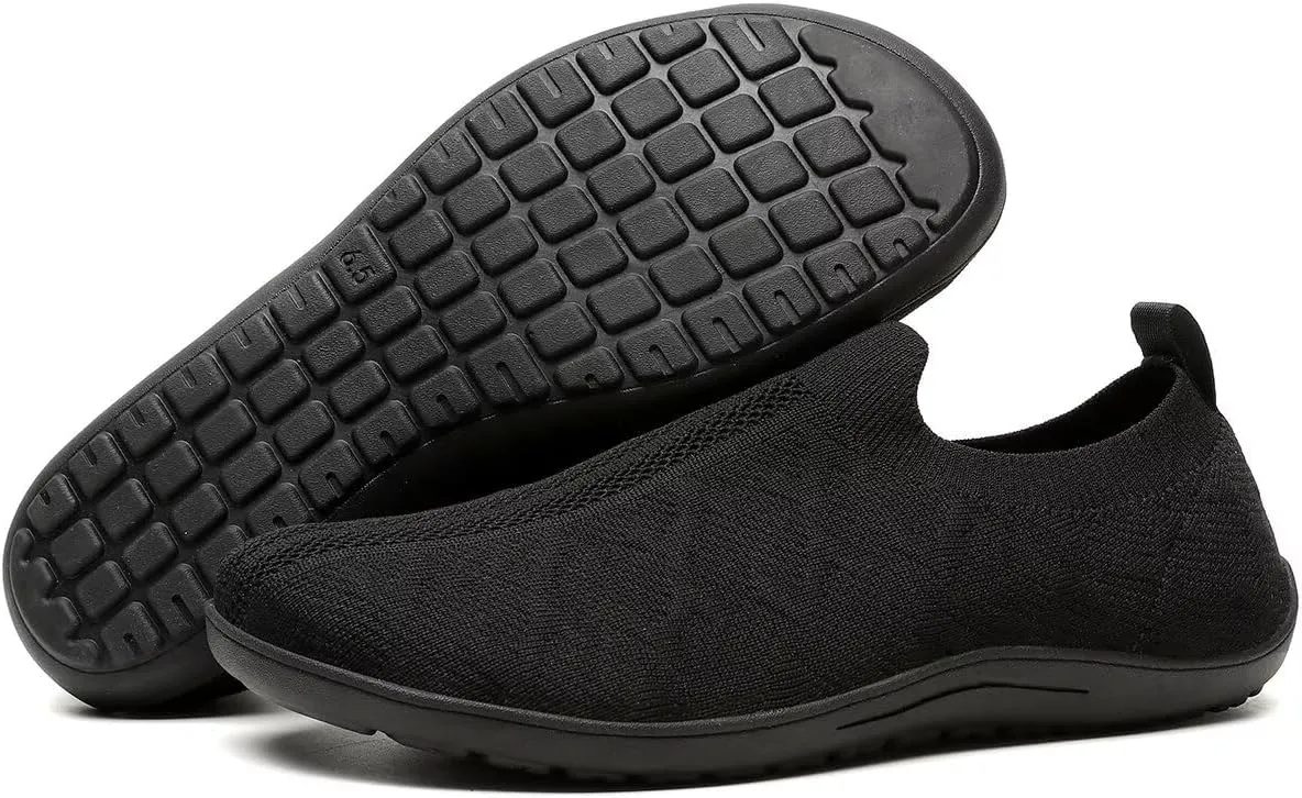 Women's Wide Toe Minimalist Barefoot Walking Slip-on Shoes Casual Sneakers Tennis Gym Athletic Flats Shoes