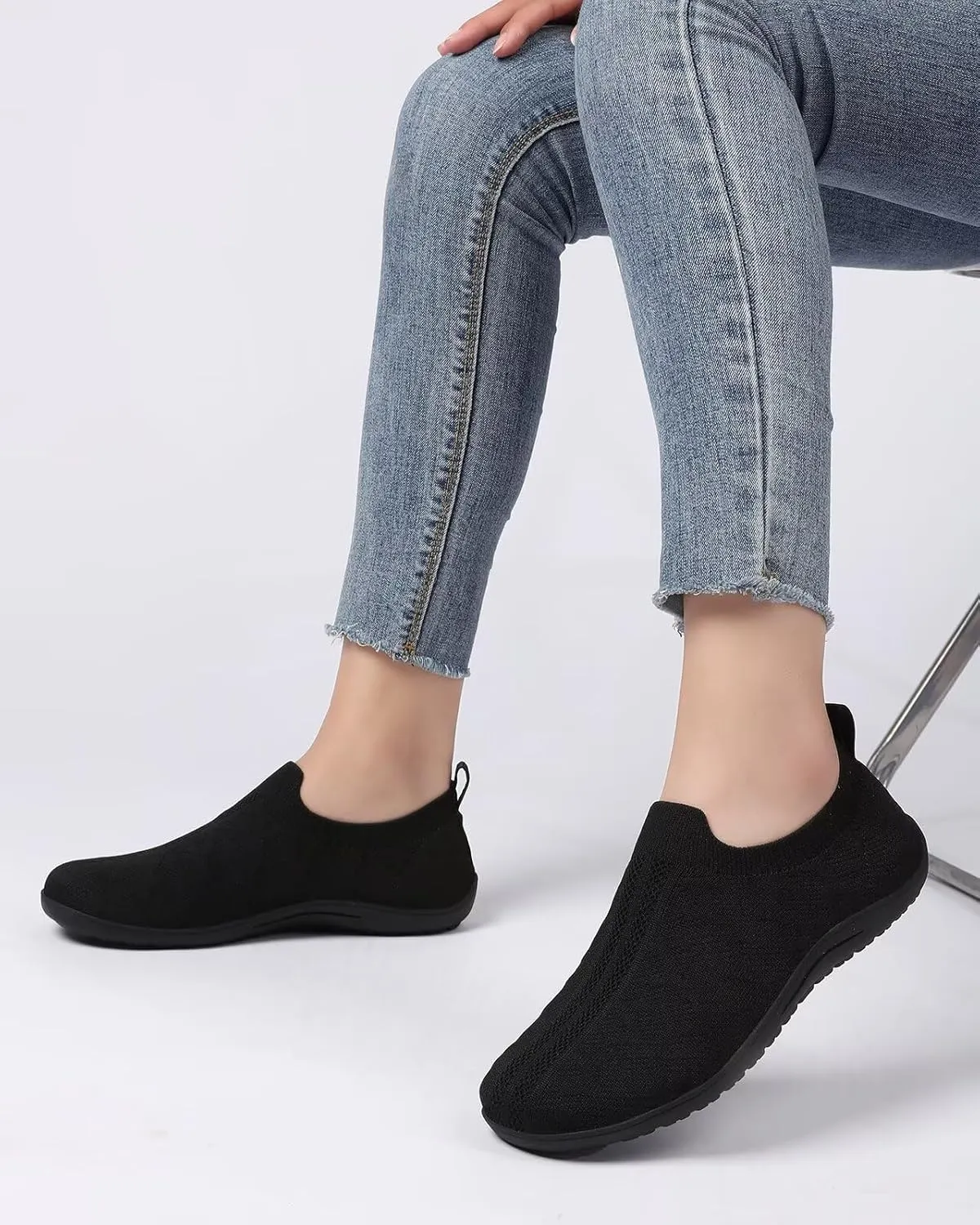 Women's Wide Toe Minimalist Barefoot Walking Slip-on Shoes Casual Sneakers Tennis Gym Athletic Flats Shoes