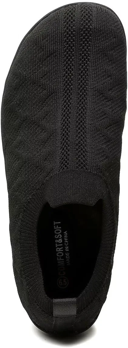 Women's Wide Toe Minimalist Barefoot Walking Slip-on Shoes Casual Sneakers Tennis Gym Athletic Flats Shoes