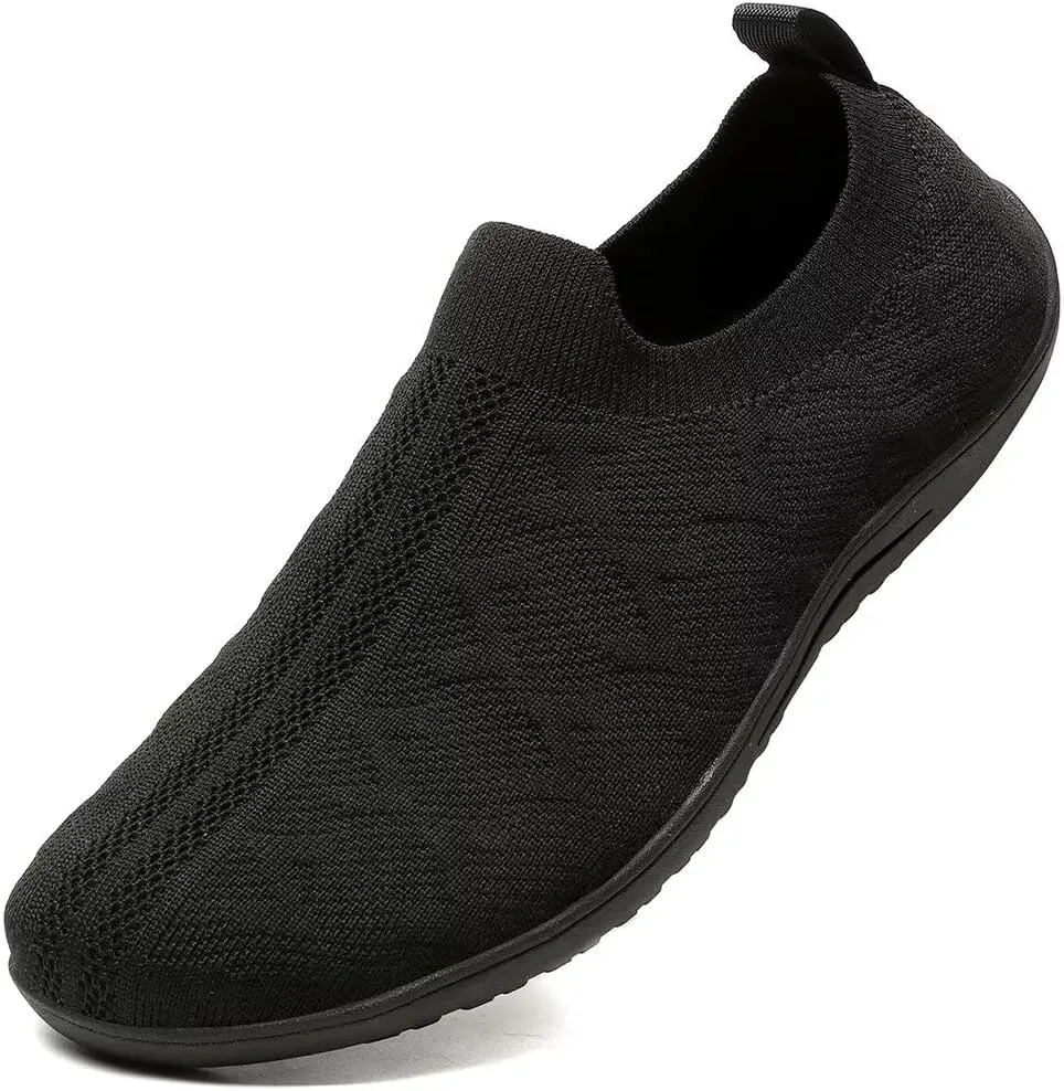 Women's Wide Toe Minimalist Barefoot Walking Slip-on Shoes Casual Sneakers Tennis Gym Athletic Flats Shoes