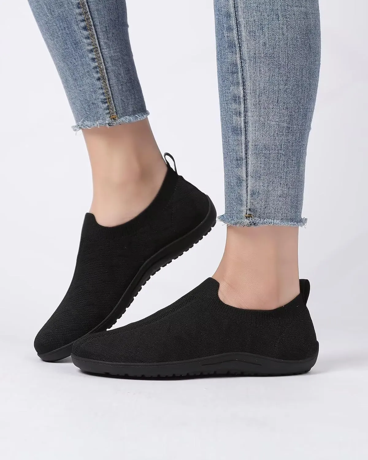 Women's Wide Toe Minimalist Barefoot Walking Slip-on Shoes Casual Sneakers Tennis Gym Athletic Flats Shoes