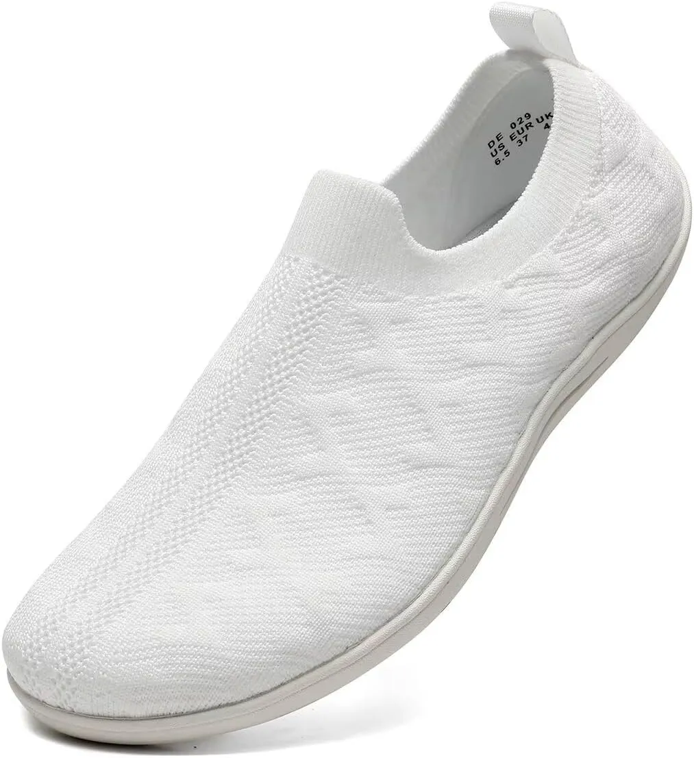 Women's Wide Toe Minimalist Barefoot Walking Slip-on Shoes Casual Sneakers Tennis Gym Athletic Flats Shoes