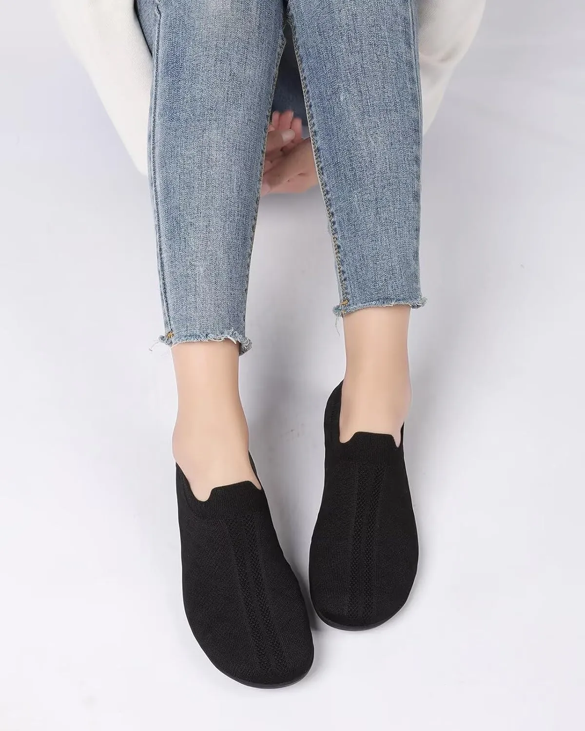 Women's Wide Toe Minimalist Barefoot Walking Slip-on Shoes Casual Sneakers Tennis Gym Athletic Flats Shoes