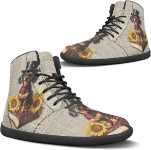 Womens Zero Drop Barefoot Sneakers Wide Toe Box Fashion Comfort Hiking Training Workout Sneakers High Top Athletic Running Beginners Shoes US 6-11.5