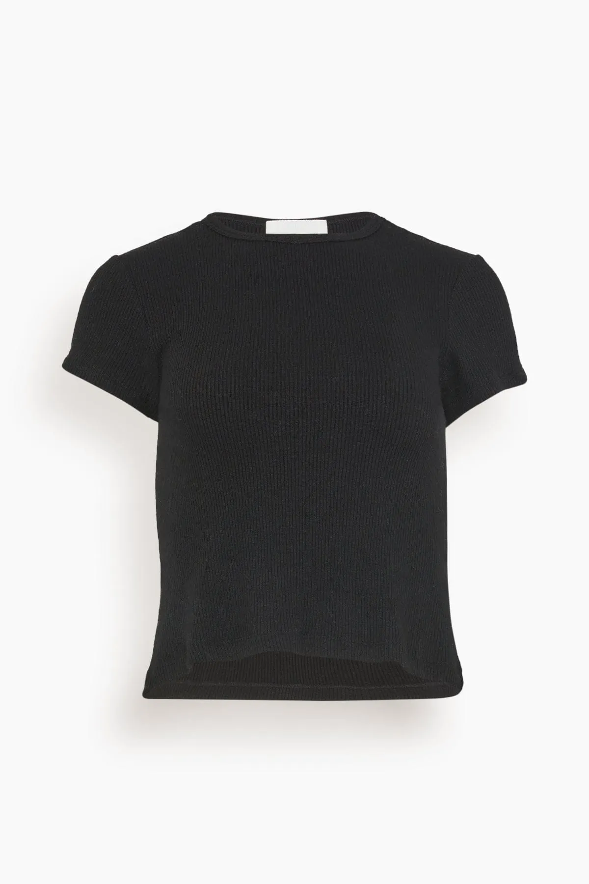 Yael Cropped Crew Neck Baby Tee in Black