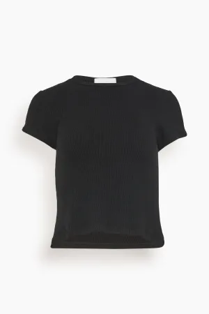 Yael Cropped Crew Neck Baby Tee in Black