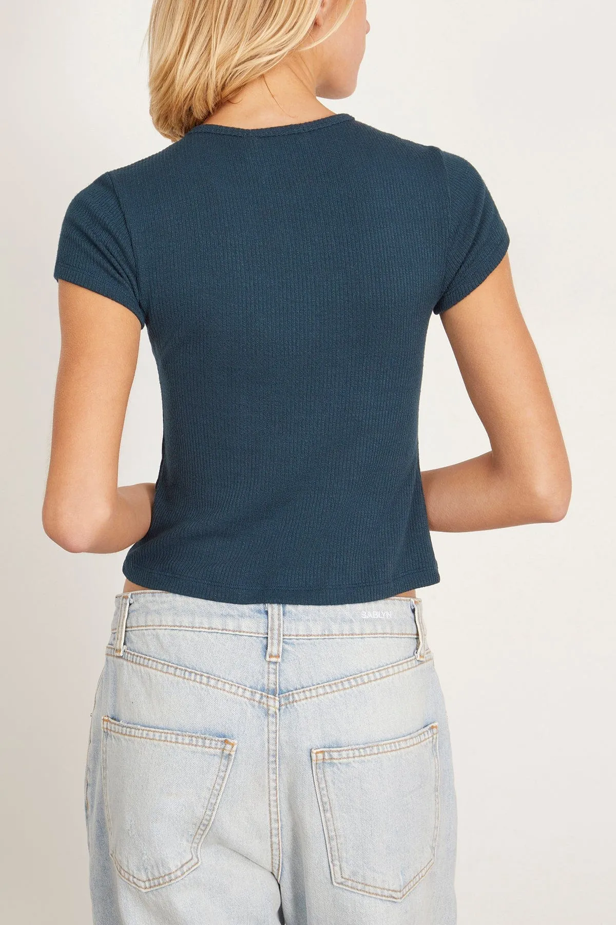Yael Cropped Crew Neck Baby Tee in Compass
