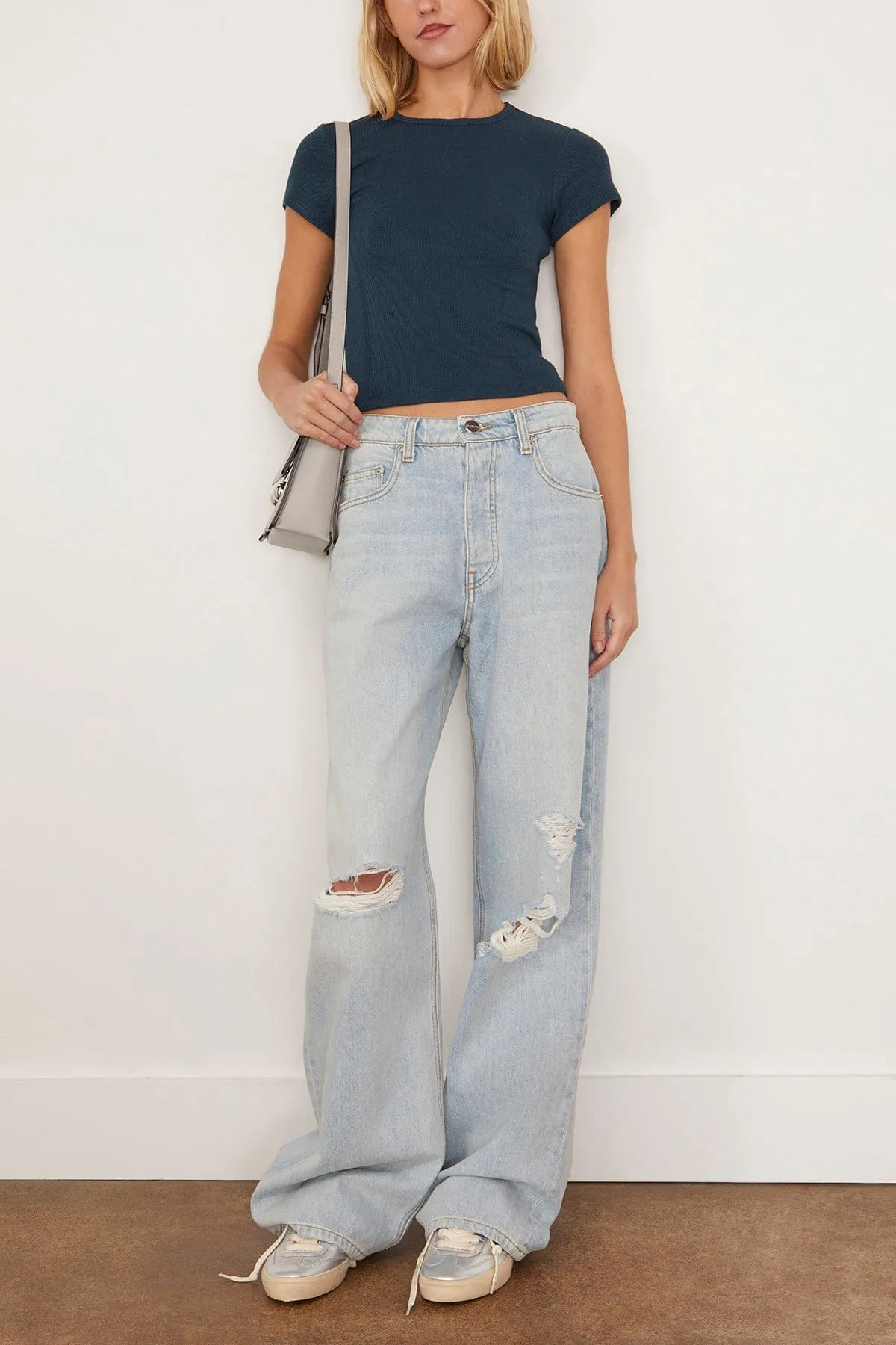 Yael Cropped Crew Neck Baby Tee in Compass