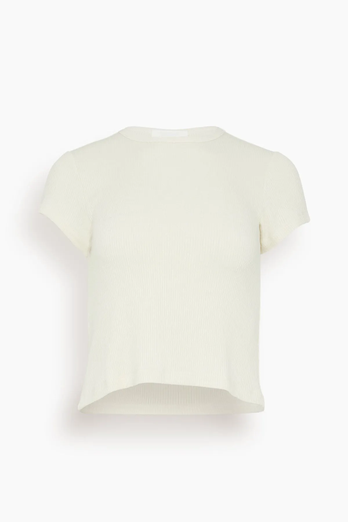 Yael Cropped Crew Neck Baby Tee in Gardenia