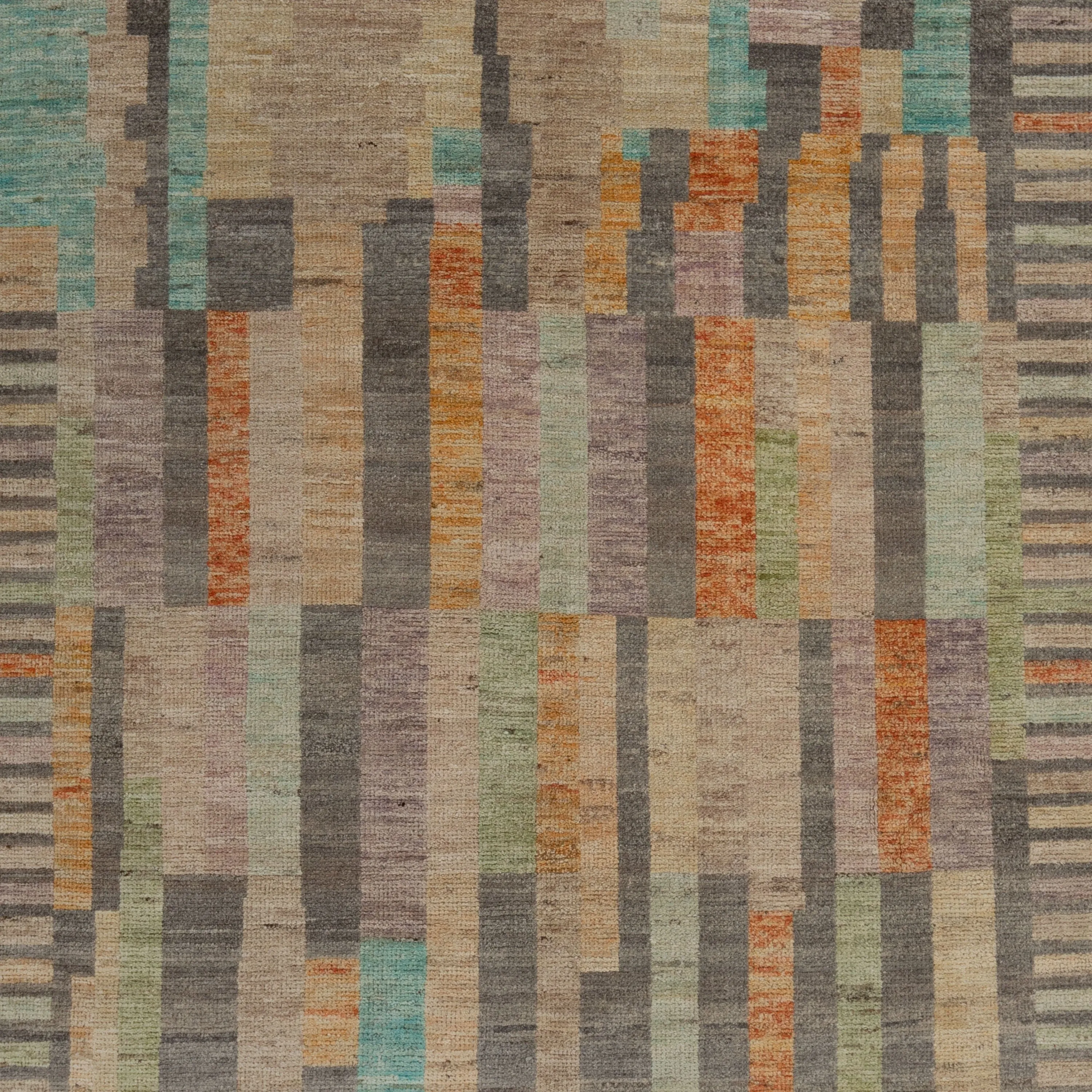 Zameen Geometric Transitional Wool Rug - 4'2" x 5'11"