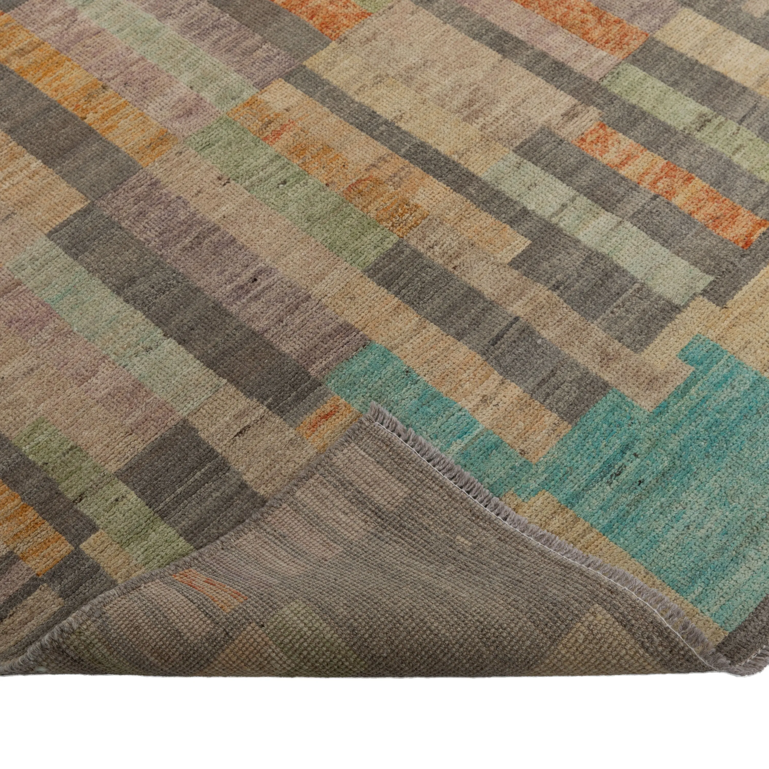Zameen Geometric Transitional Wool Rug - 4'2" x 5'11"