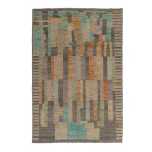 Zameen Geometric Transitional Wool Rug - 4'2" x 5'11"