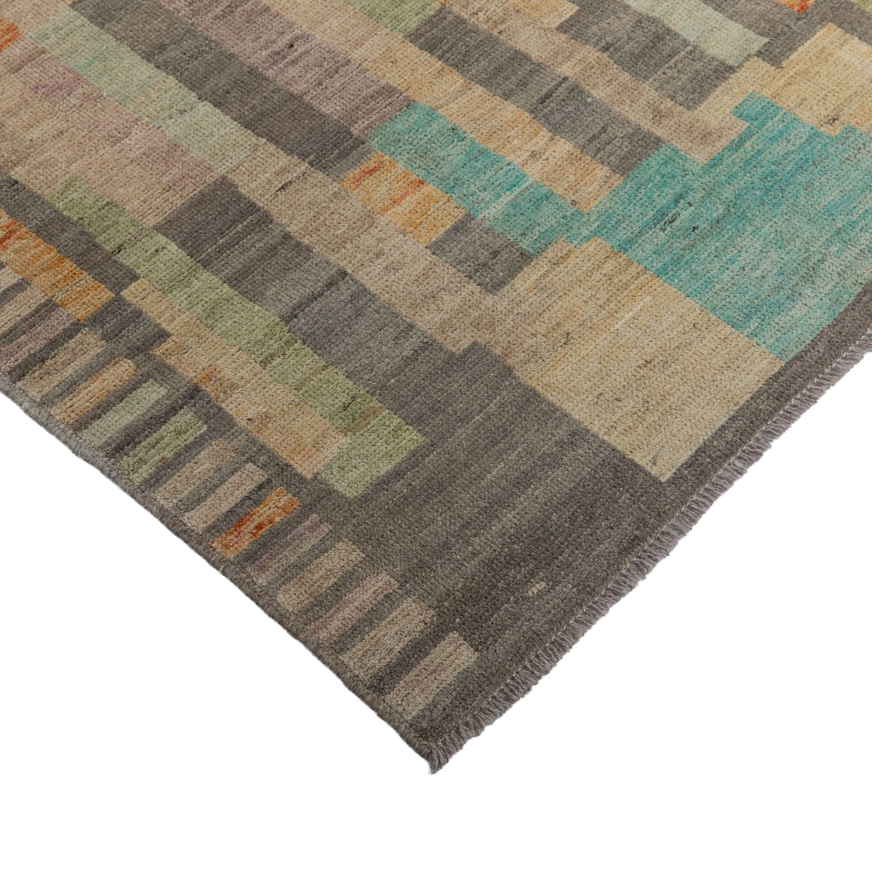 Zameen Geometric Transitional Wool Rug - 4'2" x 5'11"